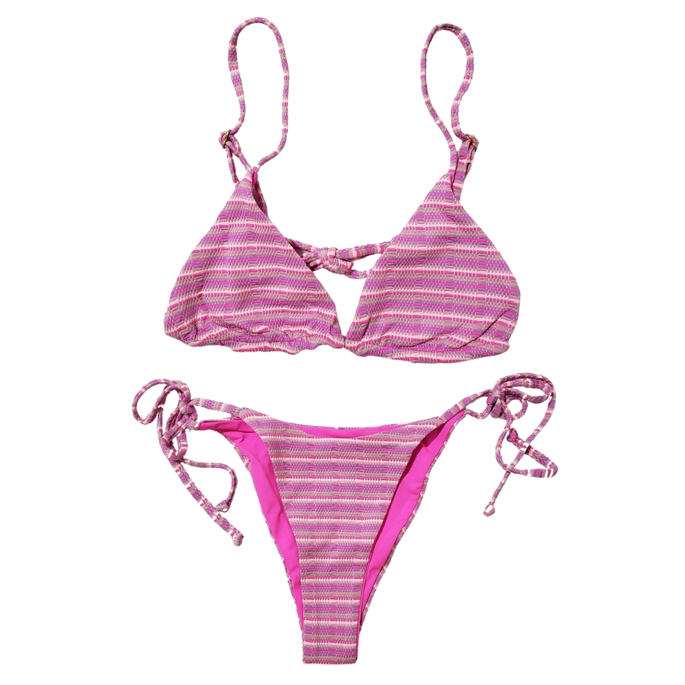 L*SPACE Brittany Swimsuit Top/Lennox Classic Bottom Electric Pink Bikini